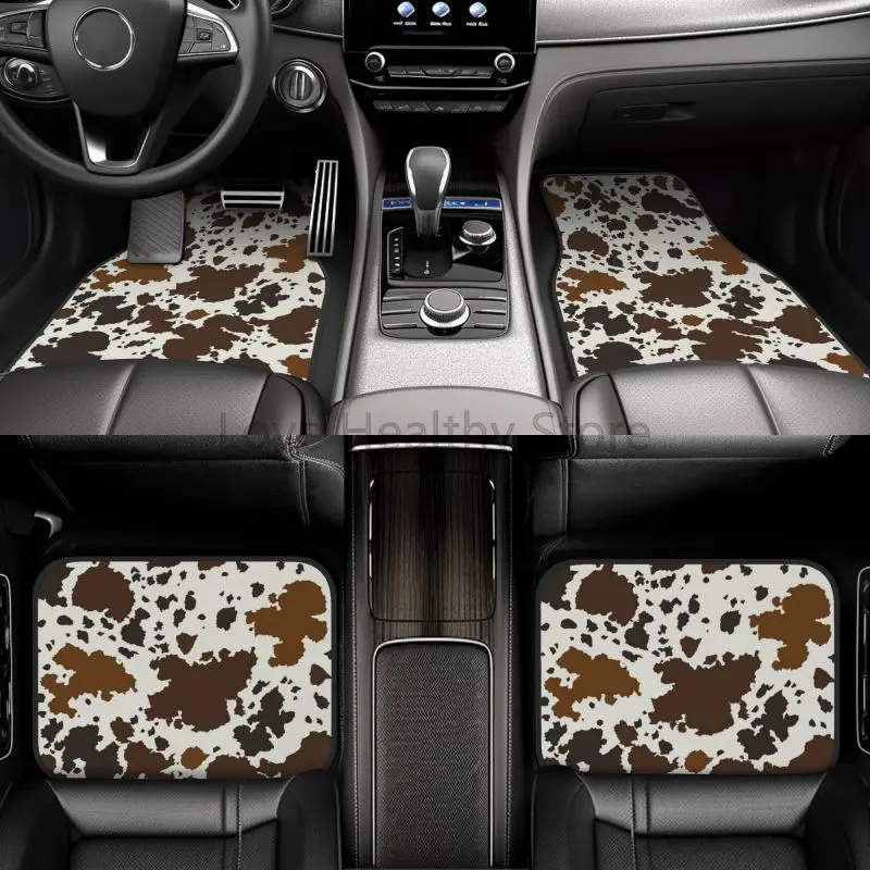 Cow Print Car Floor Mats of 4p - Printed Rug Abstract のレビューと価格