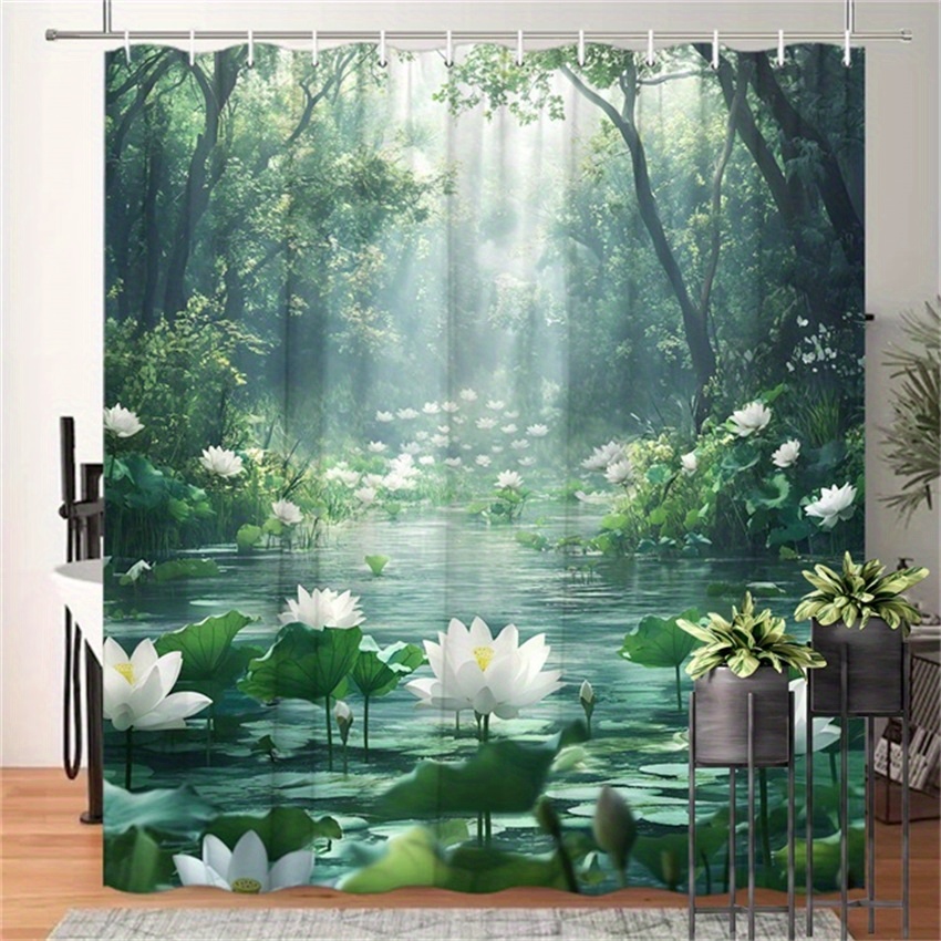 Lotus Forest Shower Curtain Po - Interior Design Zen Style のレビューと価格