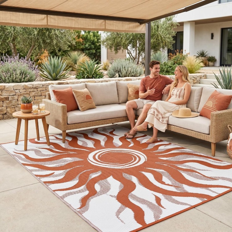 Bohemian Sun Print Outdoor Are - Printed Rug Abstract のレビューと価格
