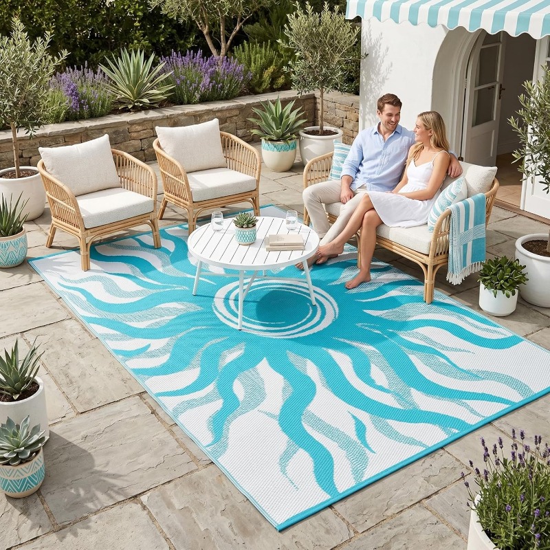 Bohemian Sun Print Outdoor Are - Printed Rug Abstract のレビューと価格