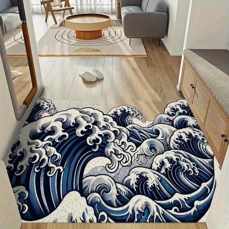 VIKAMA Art Wavy Rug, Abstract  - Printed Rug Abstract のレビューと価格