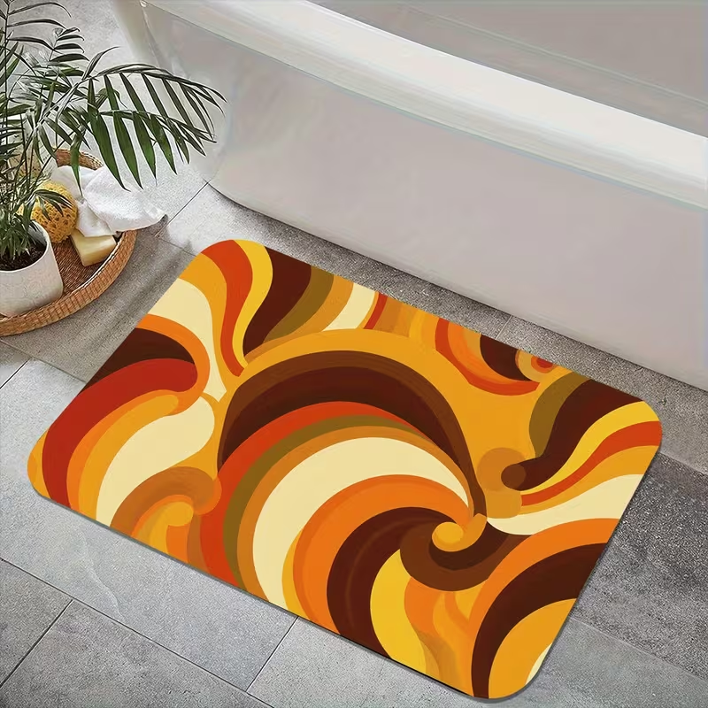 Abstract Wavy Stripe Print Doo - Printed Rug Abstract のレビューと価格