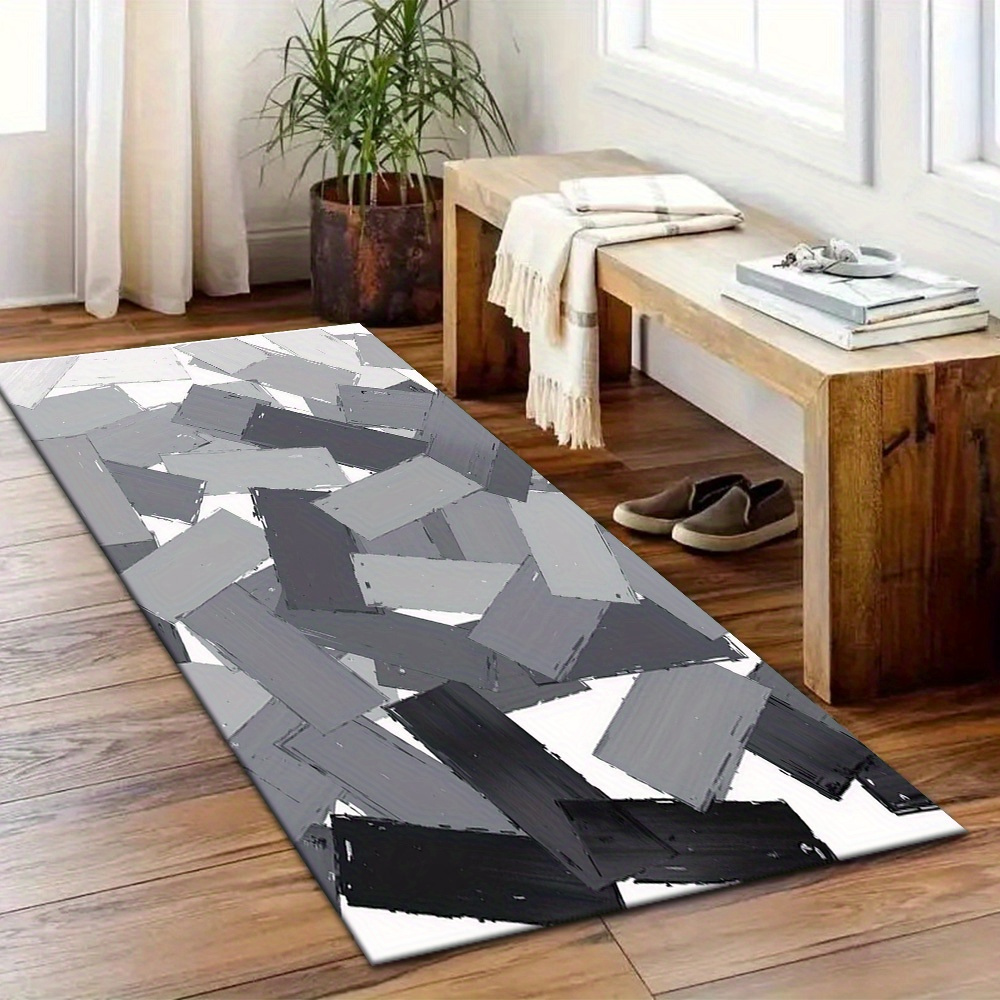 Modern Abstract Geometric Prin - Printed Rug Abstract のレビューと価格