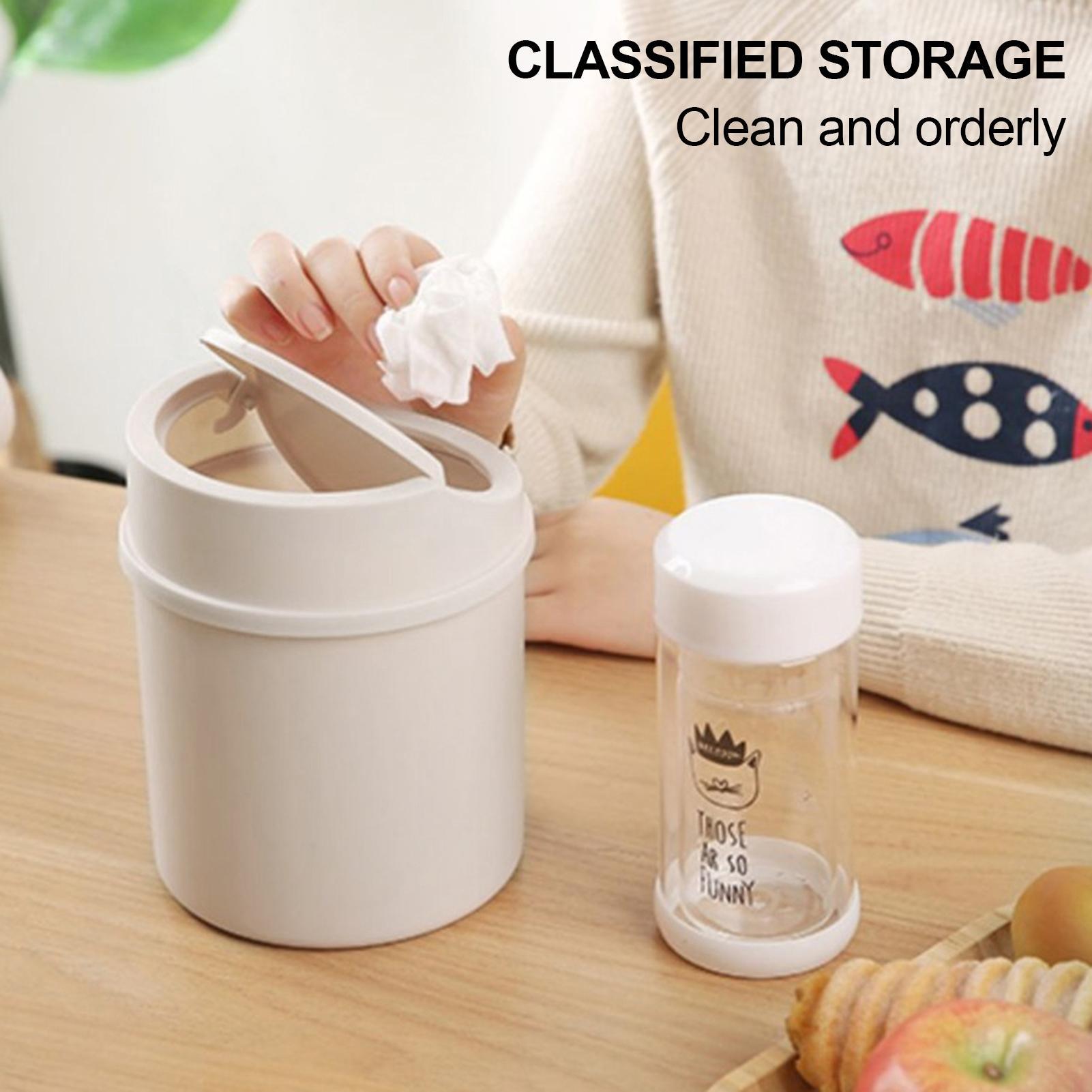 Mini Desktop Trash Can with Li - Interior Design Your Room のレビューと価格
