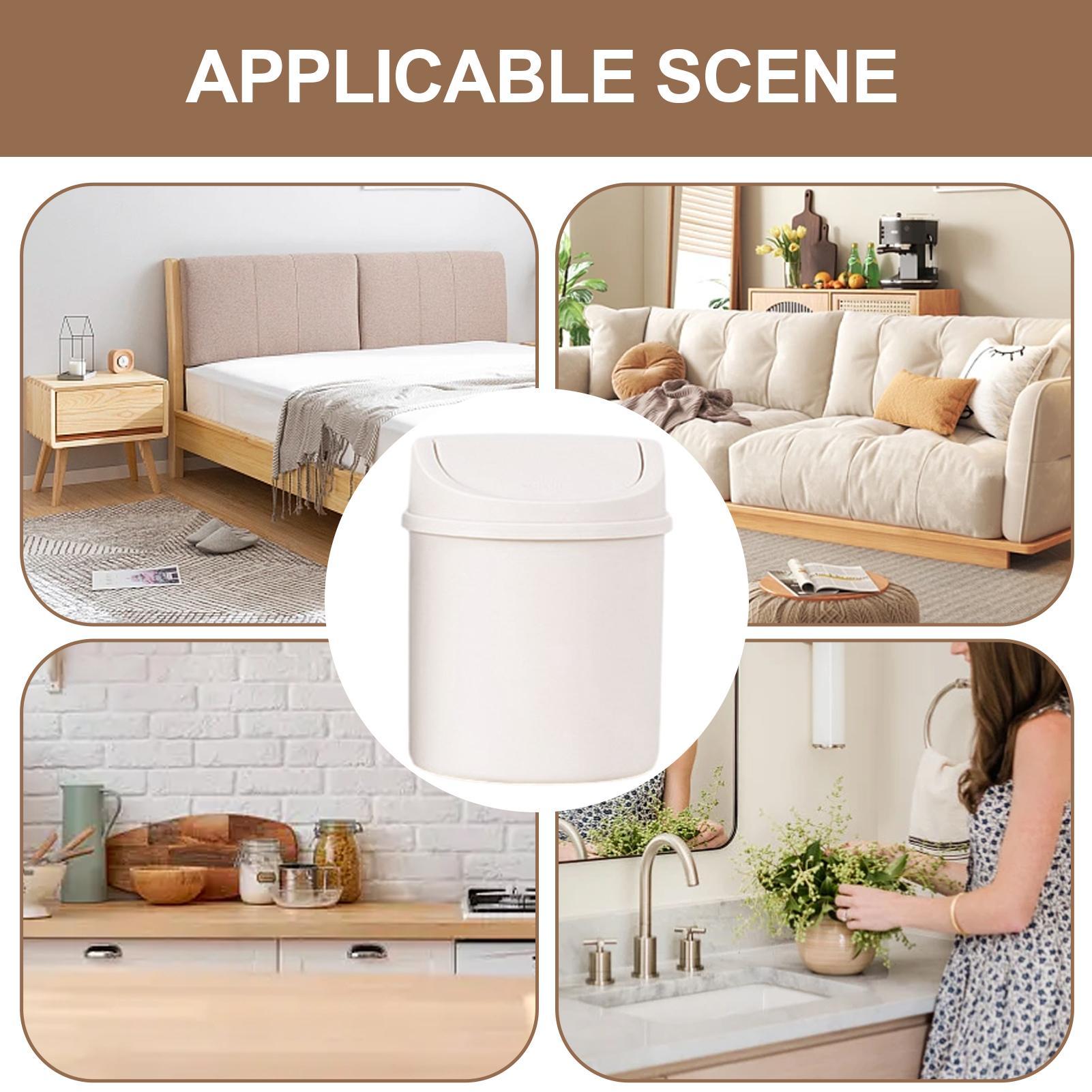 Mini Desktop Trash Can with Li - Interior Design Your Room のレビューと価格