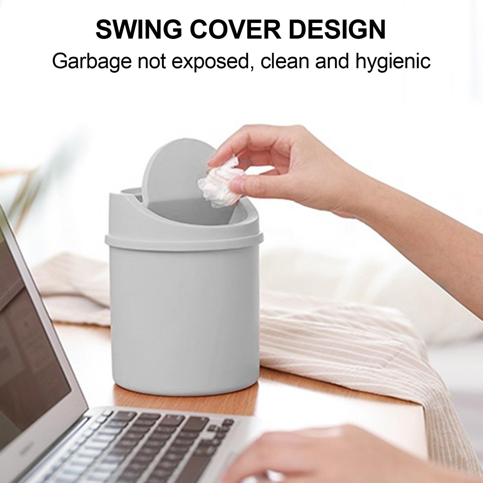 Mini Desktop Trash Can with Li - Interior Design Your Room のレビューと価格