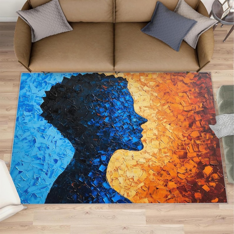 Nature Woman Face Area Rug Abs - Printed Rug Abstract のレビューと価格